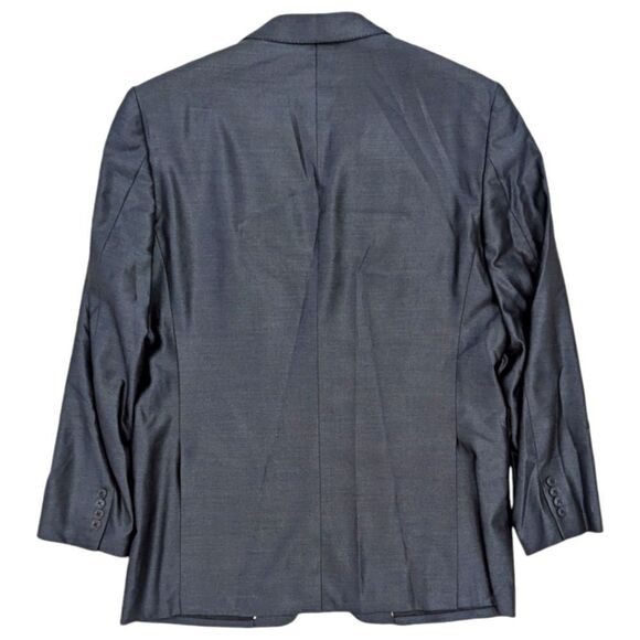 Versace Collection Men's 54R Wool & Silk Shiny Blue Two Button Blazer - Picture 2 of 7